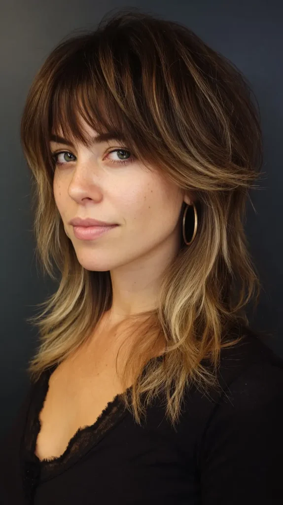 Shoulder-Length Cut with Textured Bangs