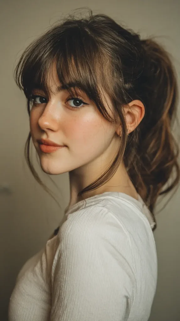Side Bangs with a Ponytail