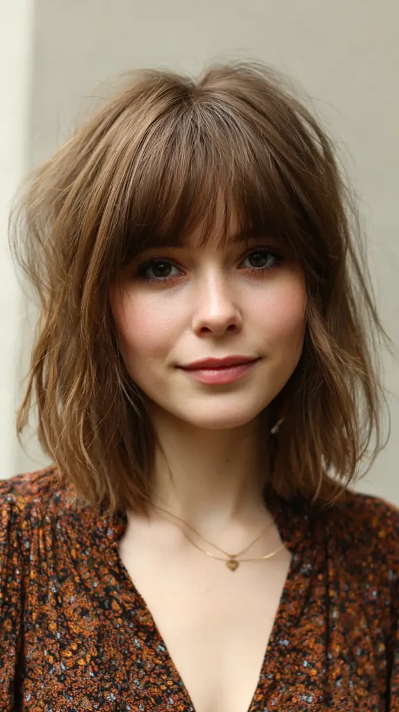 Side Part with Choppy Bangs