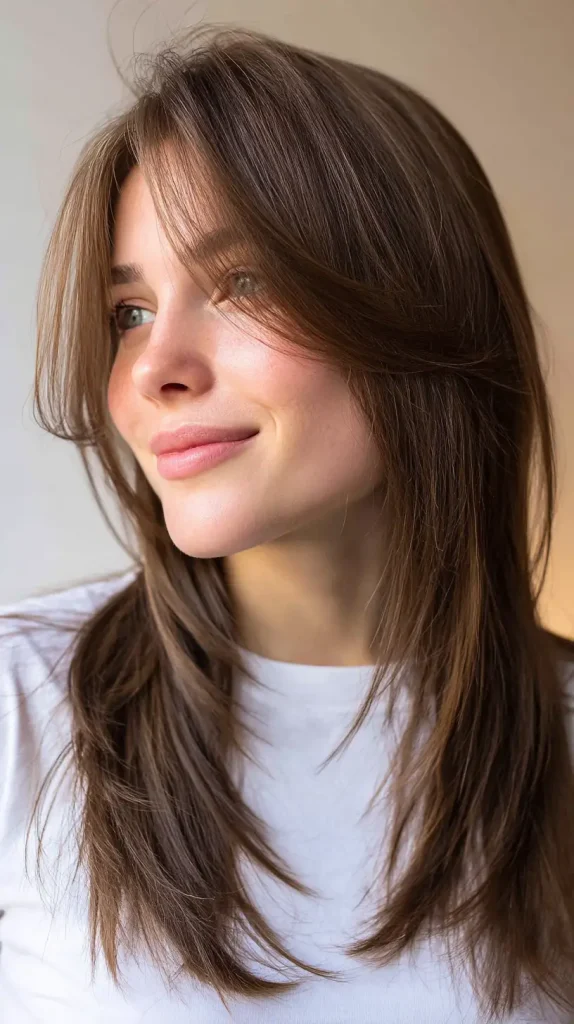 Side Part with Curtain Bangs