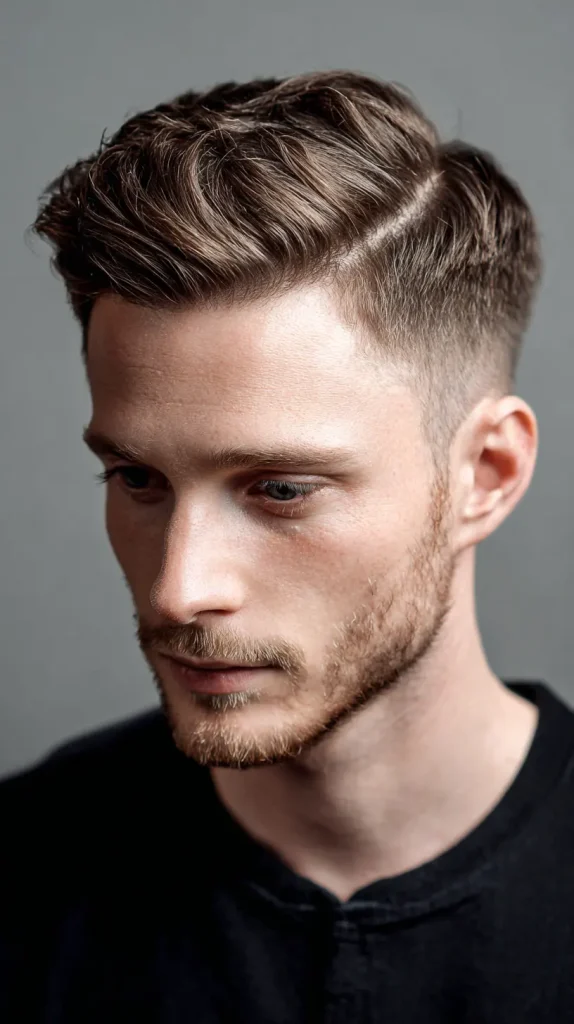  Side-Parted Two Block Haircut Men