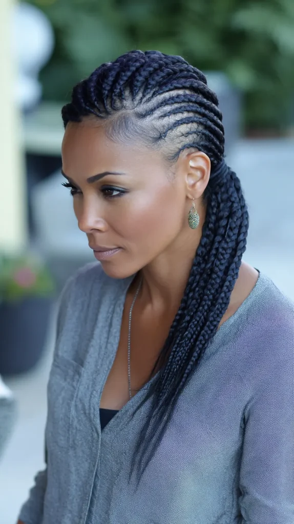 Side Swept Cornrows