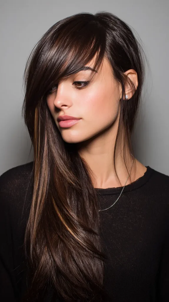 Sleek Long Side Bangs