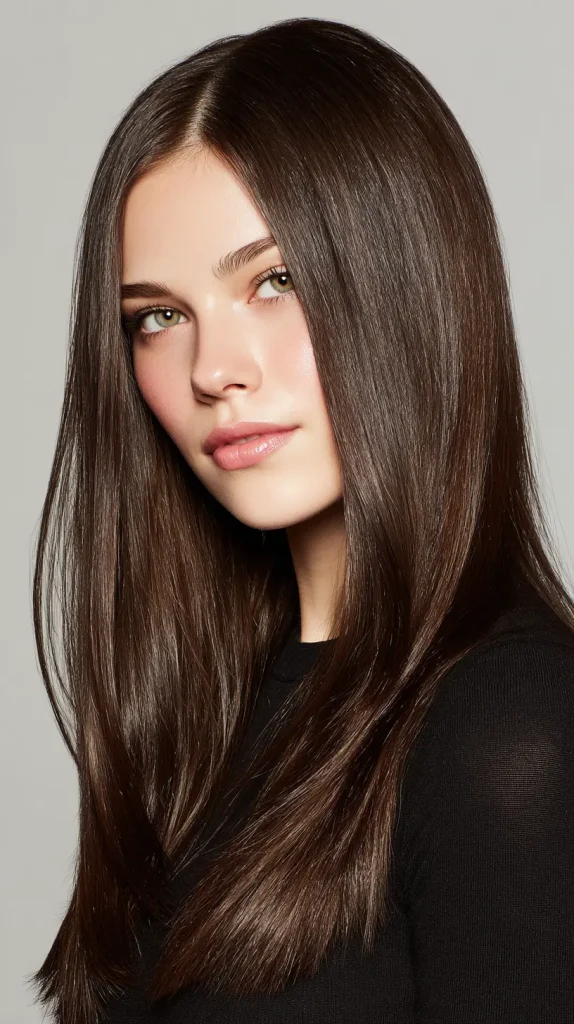 Sleek Middle Part