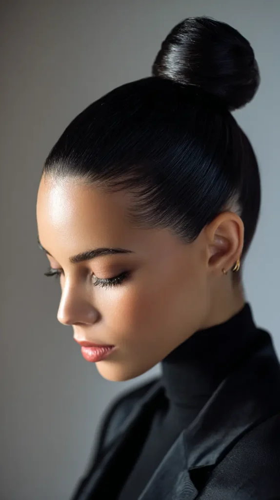 Slick Back Bun with Side Part