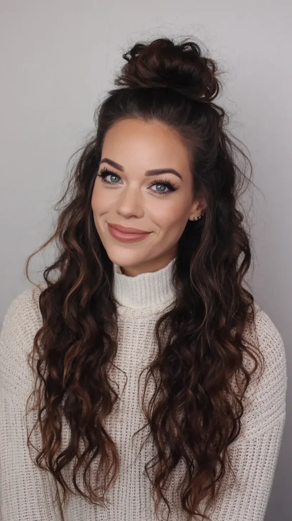 Sock Bun Heatless Curls for Volume