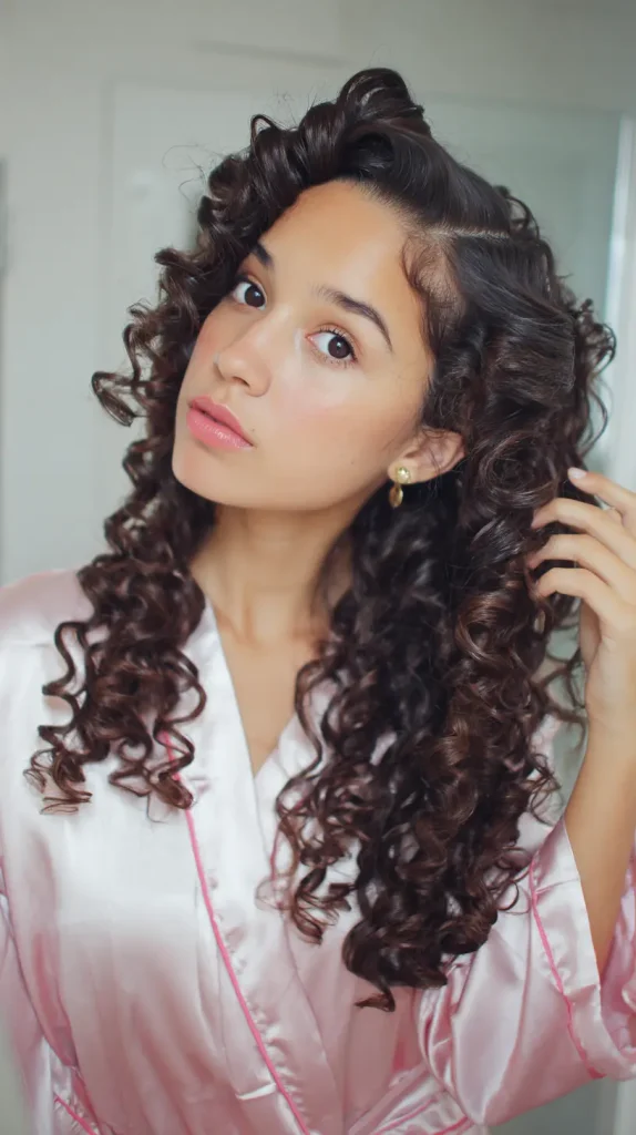 Sock Curls with Hair Oil