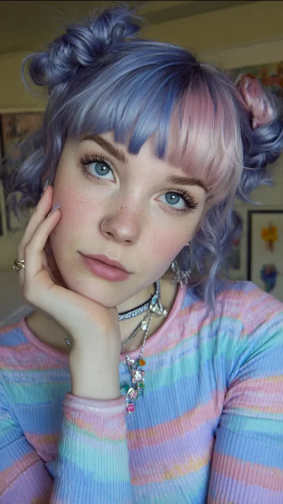 Space Buns with Bangs