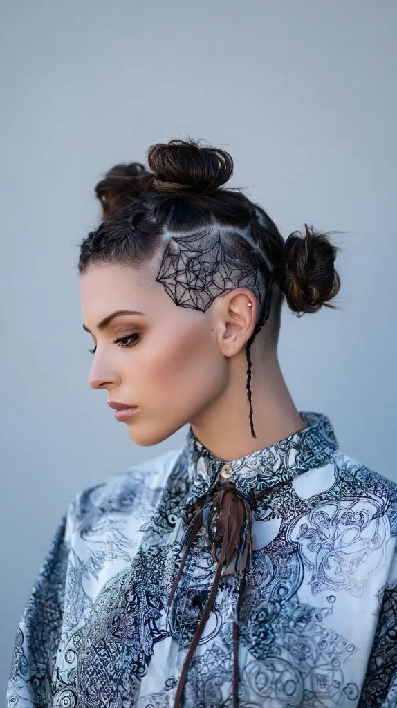 Space Buns with Undercut or Designs