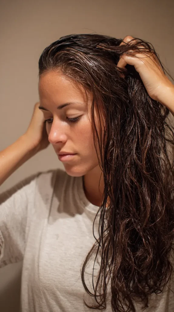 Start with damp, detangled hair