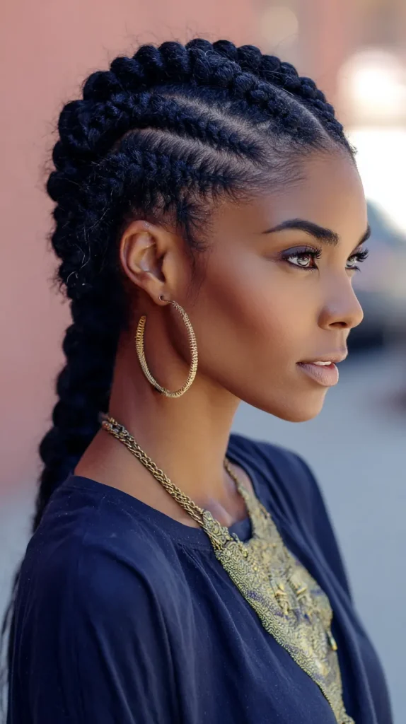 Straight-Back Cornrows on Natural Hair