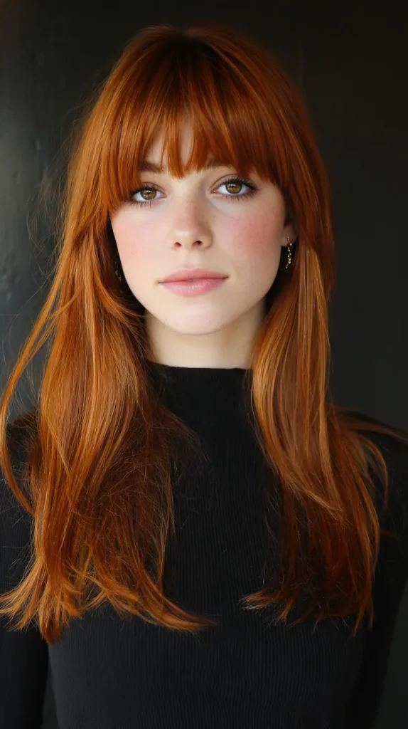 Straight Cut with Curtain Bangs