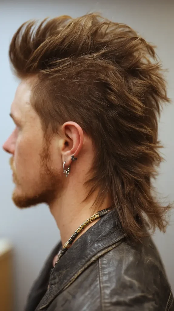 Tapered Burst Fade Mullet