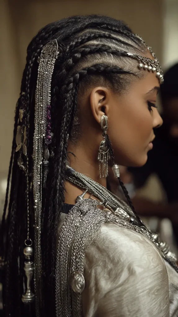 Tribal Braids with Metal Beads