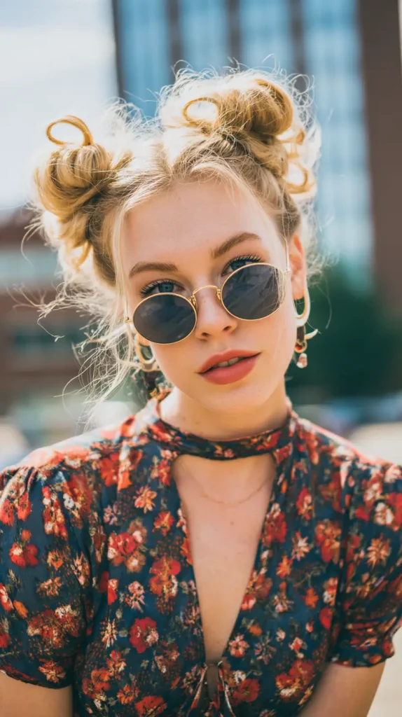 Twisted Low Space Buns