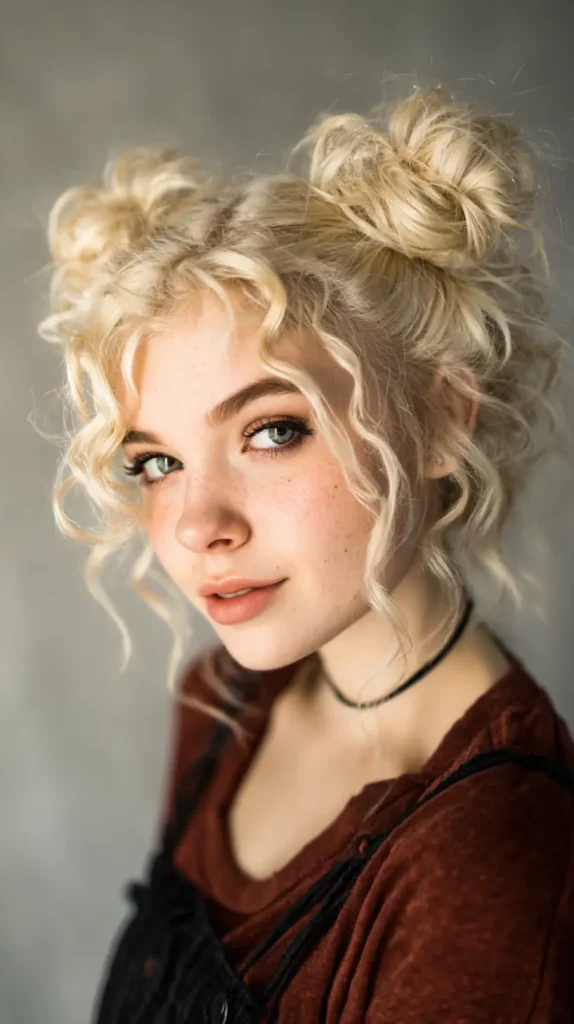  Twisted Messy Space Buns