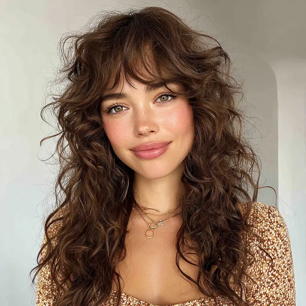 Voluminous Curly Bangs
