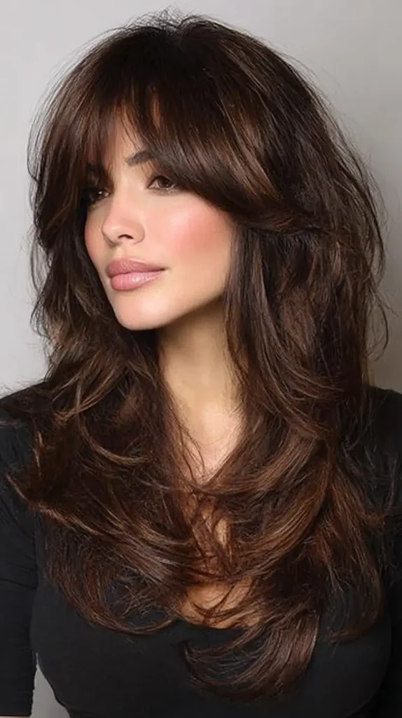 Voluminous Layers with Side Bangs
