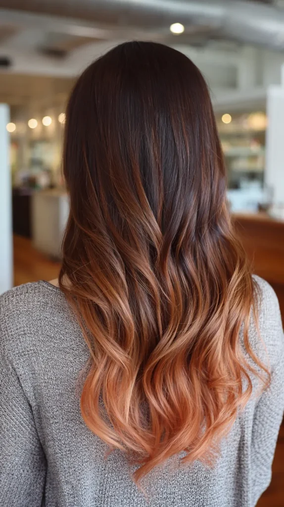 Warm Brown to Peach Ombre
