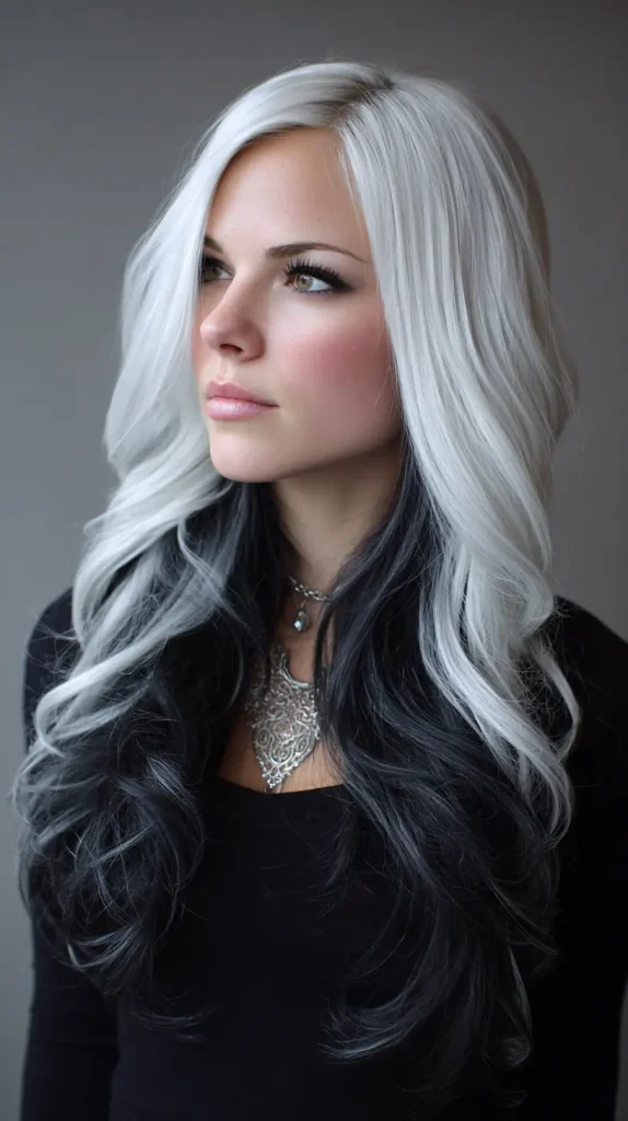 White Hair with Black Tips