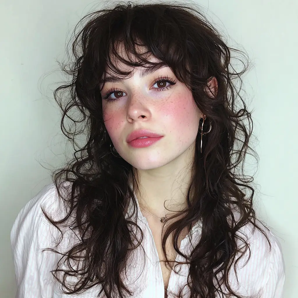 Wispy Curly Bangs