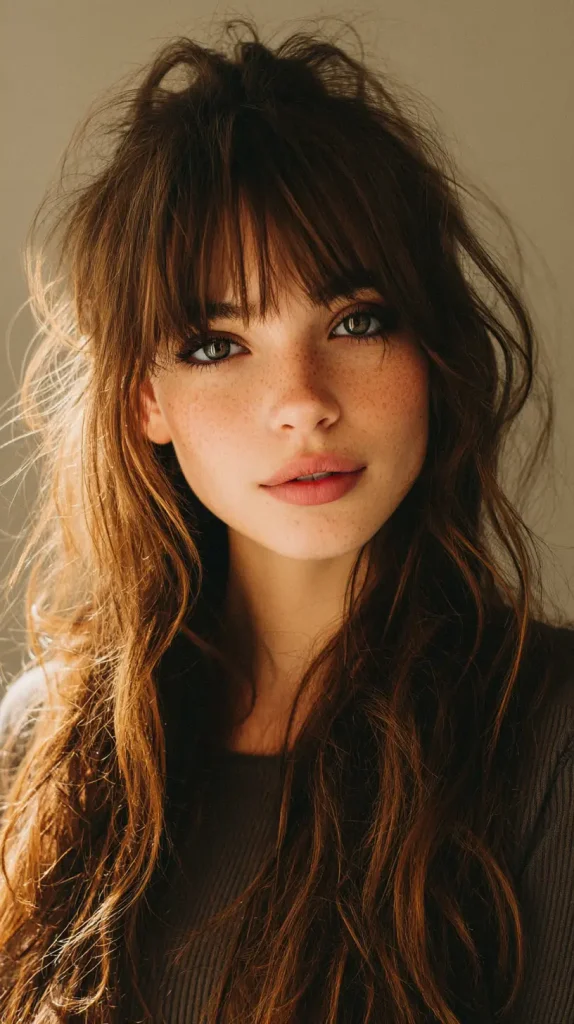 Wispy Long Bangs