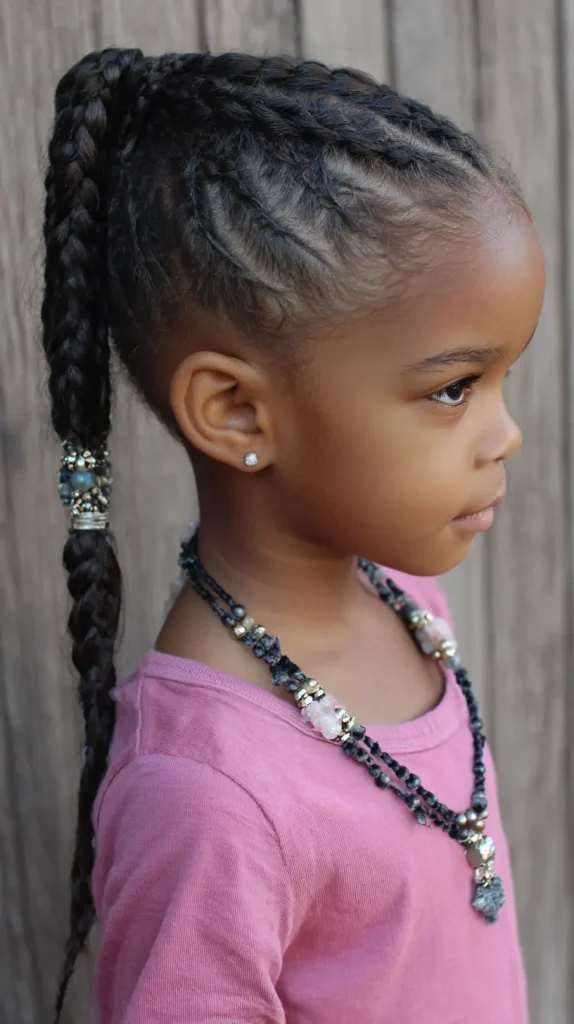 Zig-Zag Part Braided Ponytail