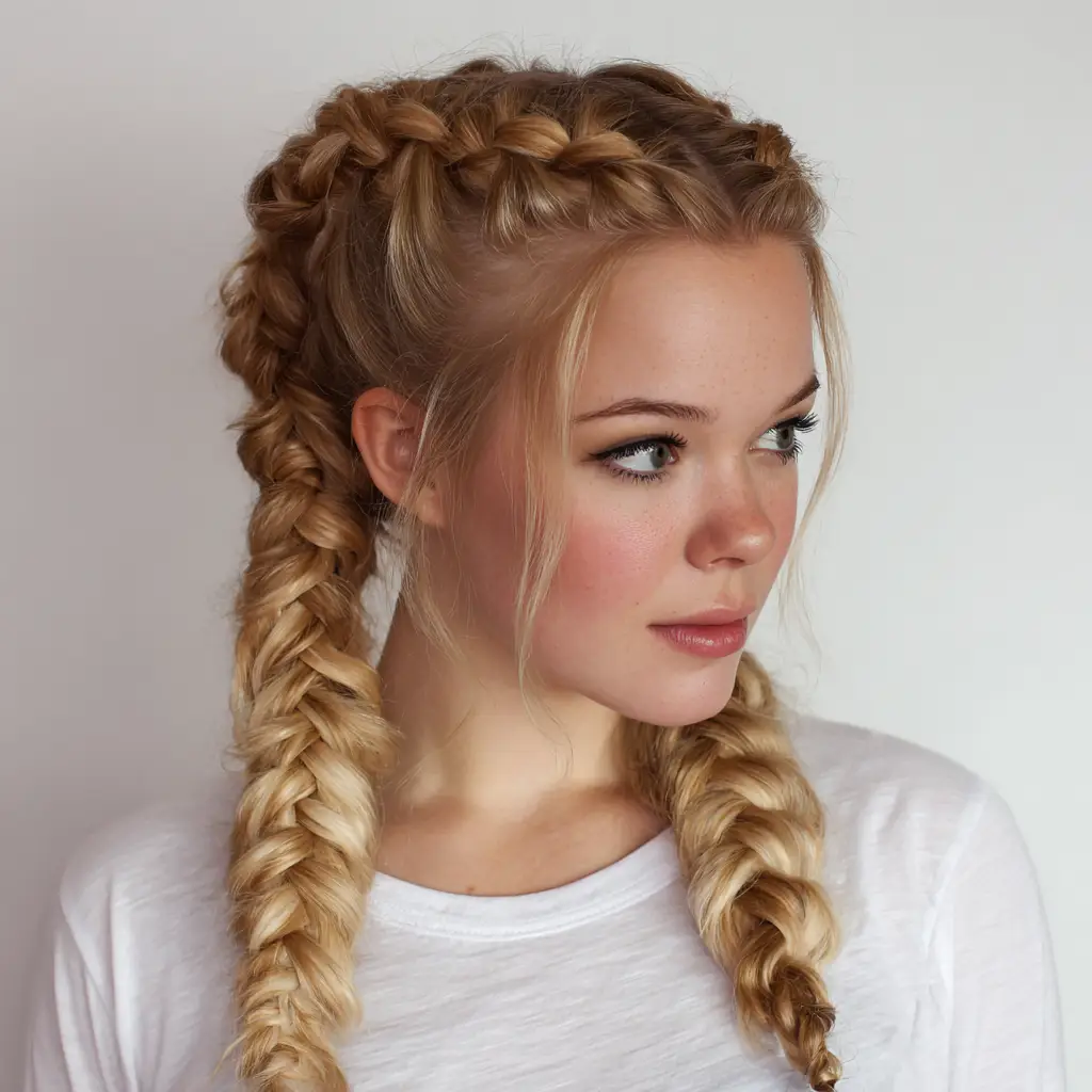 Zig-Zag Part Double Dutch Braids