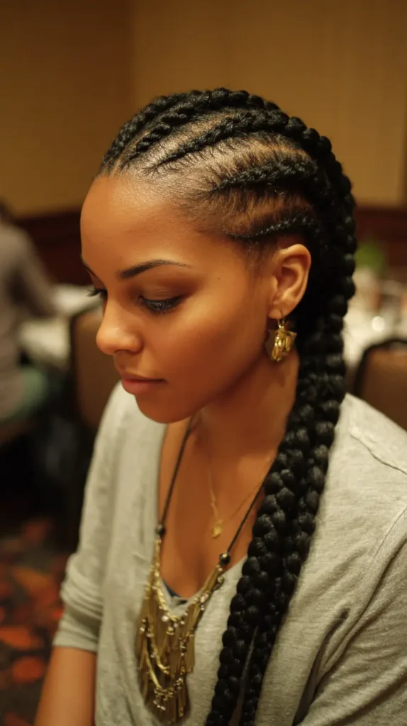 Zig-Zag Side Cornrows