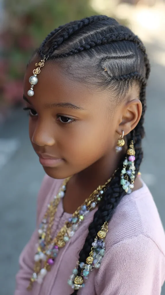 Zigzag Cornrows with Beaded Ends